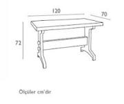 BEYAZ 70X120CM DİKDÖRTGEN MASA