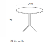 BEYAZ 80CM METAL AYAKLI KATLANIR MASA