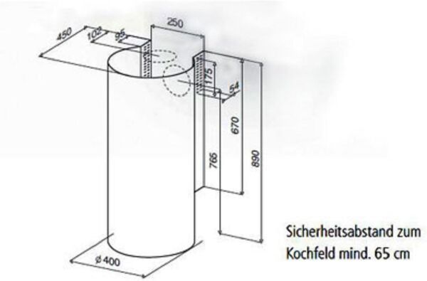 077F2305 MAZARA  40 CM   ÇELİK DAVLUMBAZ