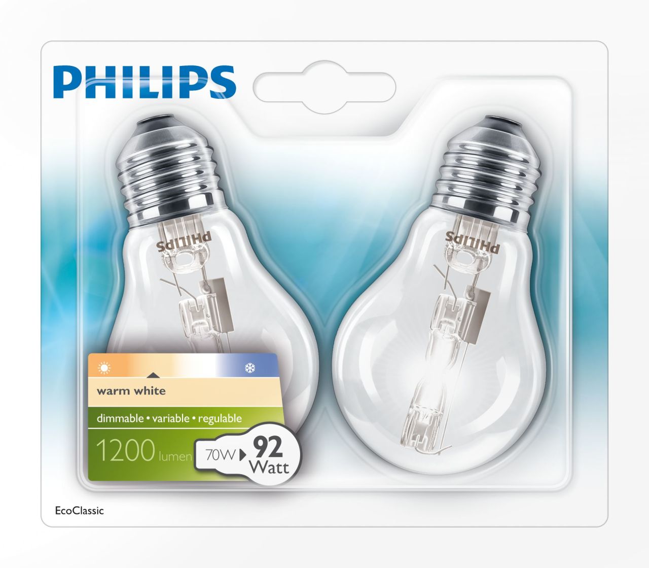 70W(92W Muadili)  E27 duy 230V 2 li Blister  Halojen Ampül